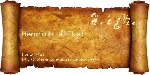 Henrich Ábel névjegykártya