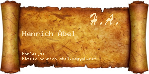 Henrich Ábel névjegykártya